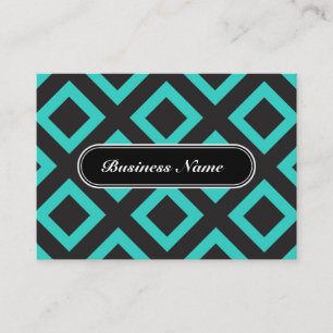 Carte De Visite Motif élégant de carré de graphique de turquois