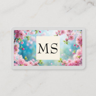 Carte De Visite Motif élégant de fleurs et de feuilles