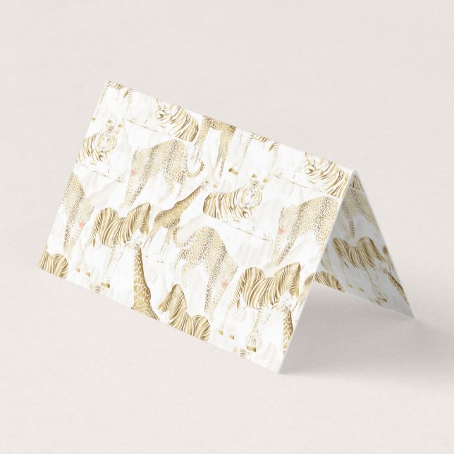 Carte De Visite Motif élégant Gold Jungle Wild Animaux (Devant)