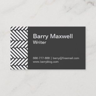 Carte De Visite motif en arête de poisson noir et blanc