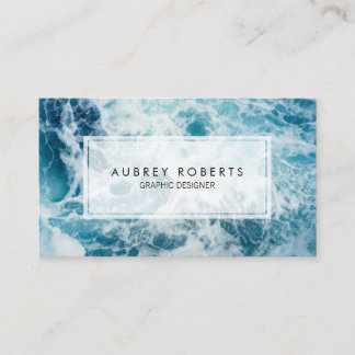 Carte De Visite Motif en marbre bleu Abstrait
