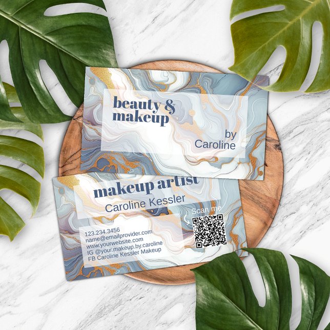 Carte De Visite Motif en marbre gris bleu violet violet blanc (Créateur téléchargé)