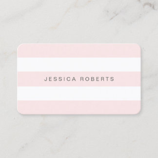 Carte De Visite Motif en rayures simples blanches et roses