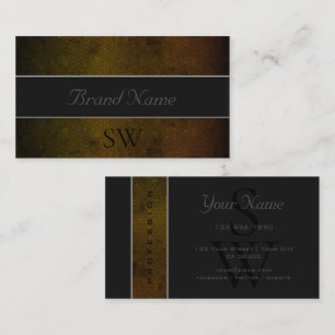 Carte De Visite Motif et initiales du serpent jaune foncé exceptio