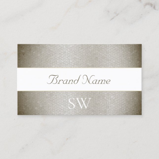 Carte De Visite Motif et monogramme de serpent d'argent primitif (Devant)