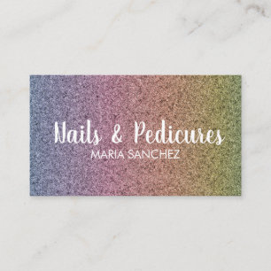 Carte De Visite Motif Faux Paillettes Arc-en-Ciel pour Ongles et C