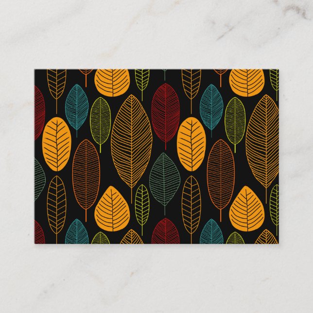 Carte De Visite Motif feuille - Couleurs (Devant)