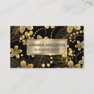 Carte De Visite Motif Feuille d'or Sparkle