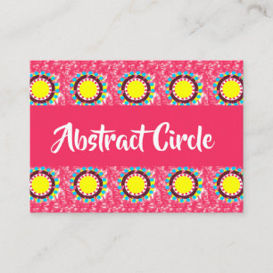 Carte De Visite Motif floral abstrait coloré en cercle