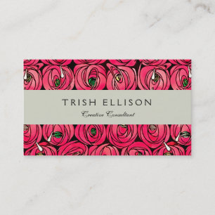 Carte De Visite Motif floral Art Nouveau de rose Rennie Mackintosh