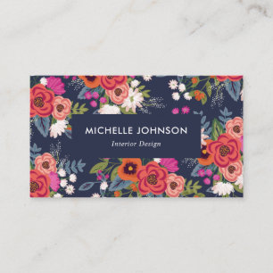 Carte De Visite Motif floral de Boho dynamique