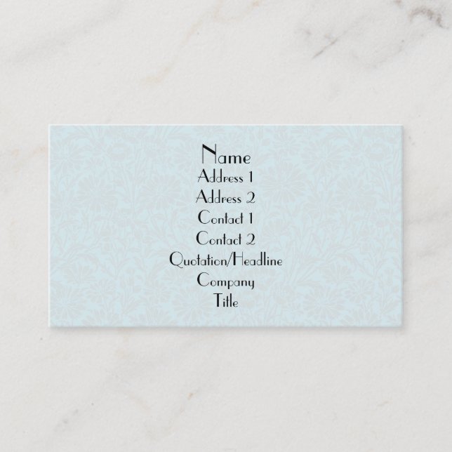 Carte De Visite Motif floral de damassé simple (Devant)