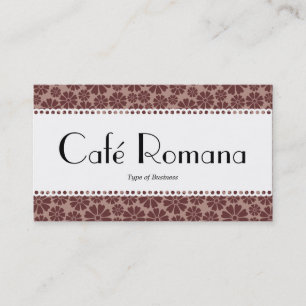 Carte De Visite Motif floral en arrondi (Café Romana)