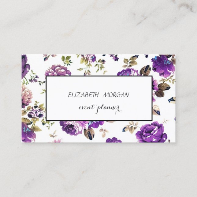 Carte De Visite Motif floral moderne (Devant)