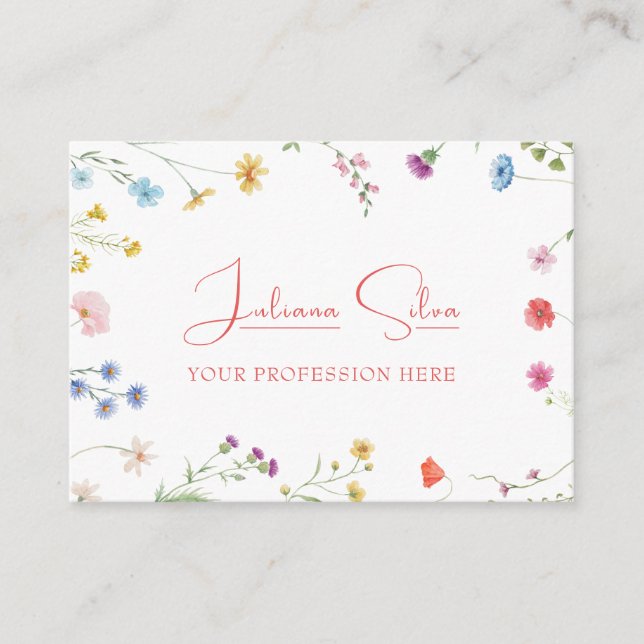 Carte De Visite Motif Floral Petite (Devant)