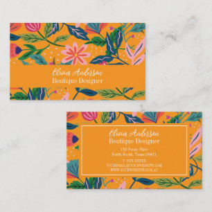 Carte De Visite Motif floral tropical moderne