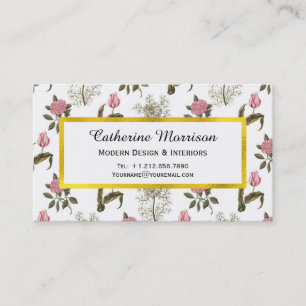 Carte De Visite Motif floral vintage de vieux jardin anglais