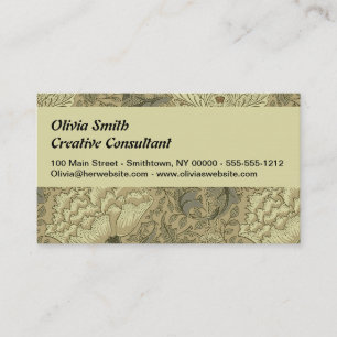 Carte De Visite Motif floral William Morris Windrush : Vintage