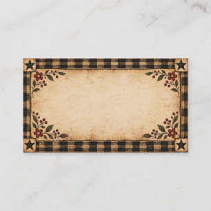 Carte De Visite Motif folklorique à carreaux noir et marron primit