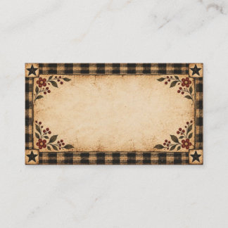 Carte De Visite Motif folklorique à carreaux noir et marron primit