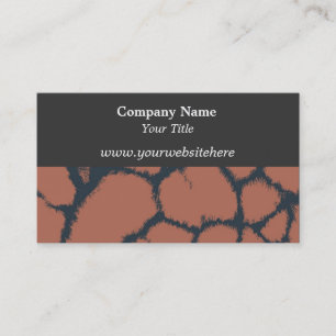 Carte de visite motif fourrure de girafe