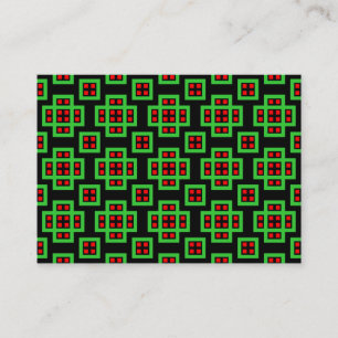 Carte De Visite Motif géométrique 030614 - Vert, rouge et noir