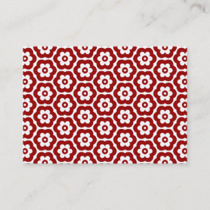 Carte De Visite Motif géométrique 290514(03) Rouge rubis sur blanc