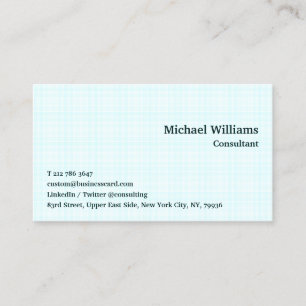 Carte De Visite Motif géométrique à carreaux cyan Moderne tendance