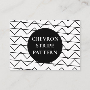 Carte De Visite Motif géométrique à rayures Chevron noir et blanc