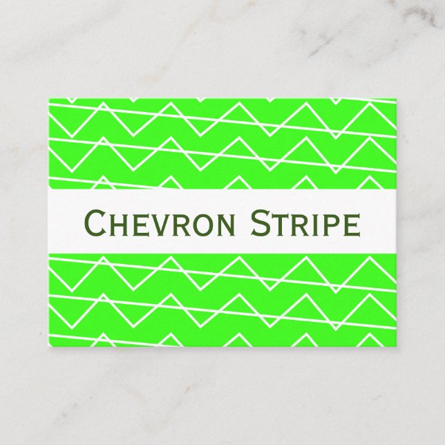 Carte De Visite Motif géométrique blanc blanc blanc vert de Chevro (Devant)