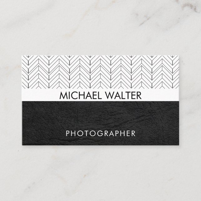 Carte De Visite Motif géométrique | Cuir | Motif Boho (Devant)