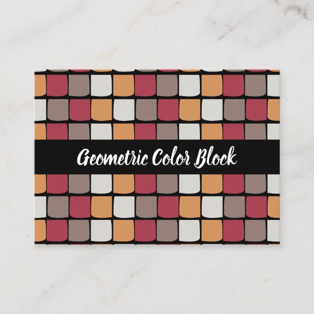Carte De Visite Motif géométrique de blocs de couleur (Devant)