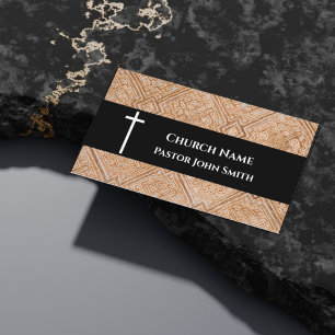 Carte De Visite Motif Géométrique de Pasteur d'Église Chrétien