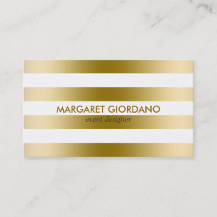 Carte De Visite Motif géométrique des bandes d'or monogramme