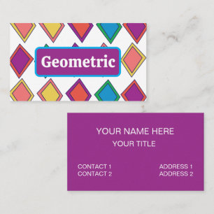 Carte De Visite Motif géométrique diamant coloré