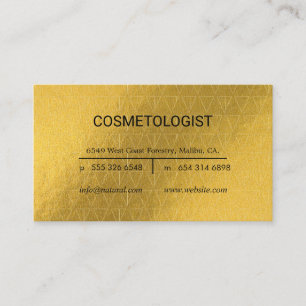Carte De Visite Motif géométrique Lux Or Cosmétologue