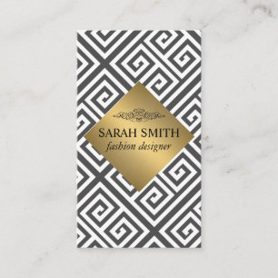 Carte De Visite Motif géométrique / Métal or