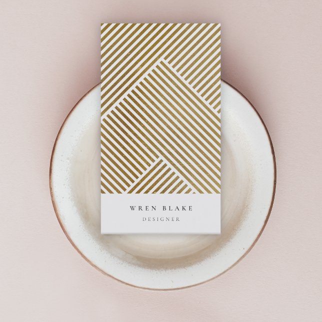 Carte De Visite Motif géométrique or élégant luxe sophistiqué (Créateur téléchargé)