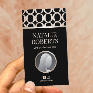 Carte De Visite Motif géométrique Or moderne photo personnalisée