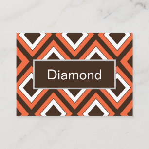 Carte De Visite Motif géométrique orange Brown Diamant