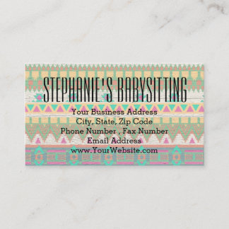 Carte De Visite Motif géométrique pastel tribal aztèque