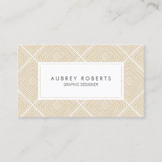 Carte De Visite Motif géométrique rétro Beige blanc