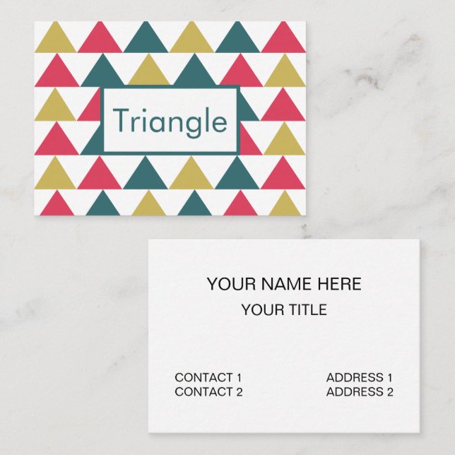 Carte De Visite Motif géométrique triangulaire coloré (Devant / Derrière)