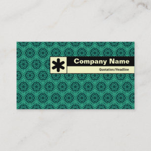 Carte De Visite Motif géométrique vert - bordure étiquetée