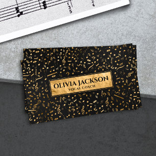Carte De Visite Motif Golden Music Notes