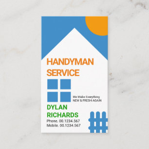 Carte De Visite Motif Handyman de la clôture de picket de la Mais