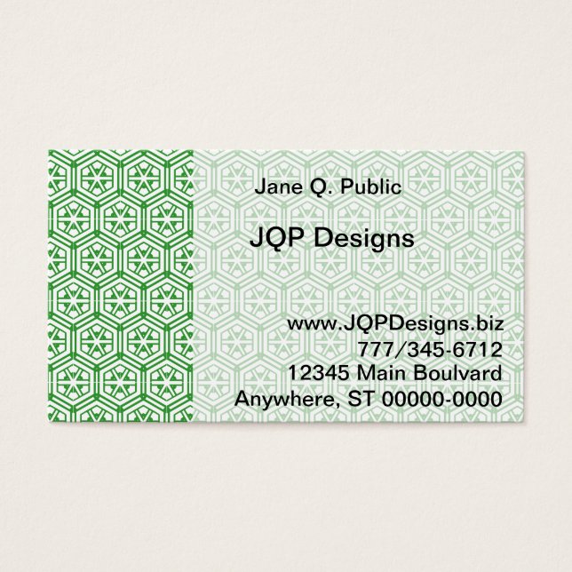 Carte de visite - Motif Hexagone Vert (Devant)