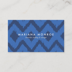 Carte De Visite MOTIF IKAT DESIGNER en BLUE II