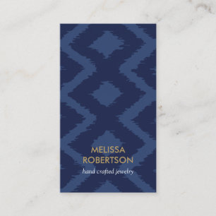 Carte De Visite Motif Ikat en bleu foncé pour la conception de bij