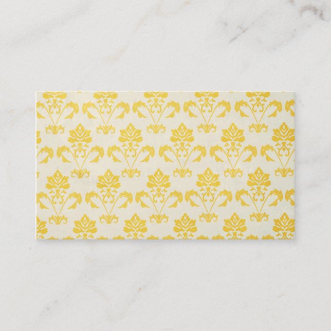 Carte De Visite Motif jaune de damassé (Devant)
